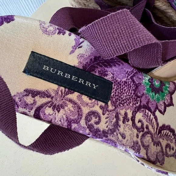 Burberry Wedge Wrap Sandals - Picture 3 of 8